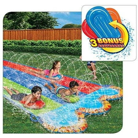 Banzai Triple Racer 16 Ft Water Slide-with 3 bodyboards included