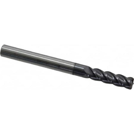 

Accupro 3/16 Diam 4 Flute Single End Solid Carbide 0.03 Corner Radius End Mill AlTiN 2 OAL 5/8 LOC 3/16 Shank Diam 40° Helix RH Cut RH Flute Centercutting