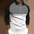 thumbnail image 2 of IROINNID Savings Long Sleeve Shirts for Men Casual Collar Shirt Printed Sleeve Turndown Collar Blouse,White, 2 of 5
