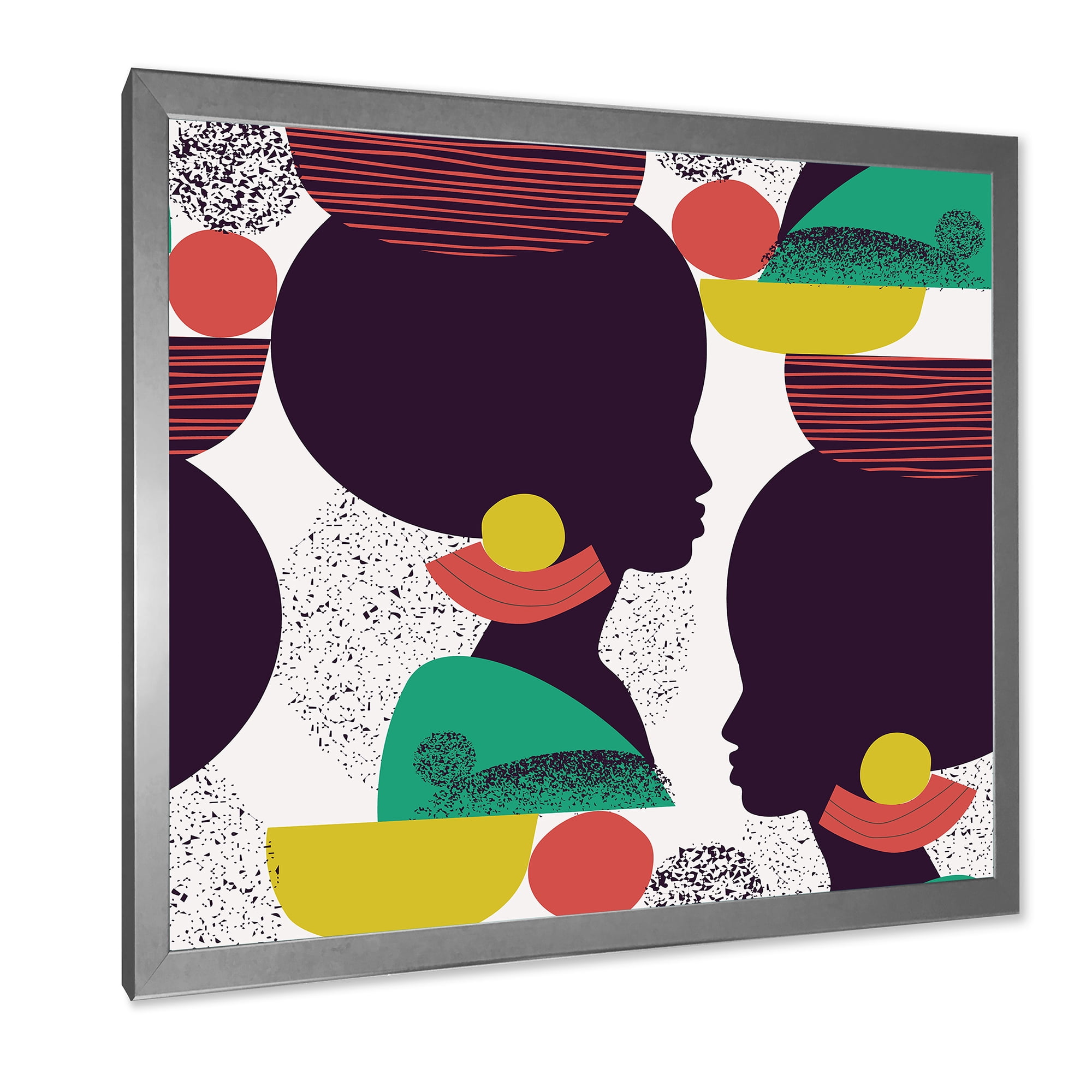 Designart 'Ethnic Geometric Silhouette of African American III' Modern Framed Art Print