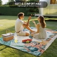 thumbnail image 4 of Sea Turtle Coastal Outdoor Rug for Patio/Deck/Porch, Non-Slip Large Area Rug 4 x 6 Ft, Summer Nautical Starfish Coral Beige Indoor Outdoor Rugs Washable Area Rugs, Camping Rug Carpet Runner, 4 of 8