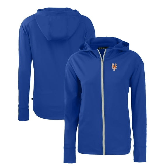 Women's Cutter & Buck  Royal New York Mets Daybreak Eco Recycled Full-Zip Hoodie