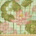thumbnail image 2 of Ambesonne East Fabric by the Yard Microfiber, Exotic Foliage Butterfly, 2 Yards, Pale Green Olive, 2 of 2