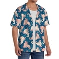 thumbnail image 2 of Gukieu Cute Salamander Print Men's Short-sleeved Shirts, Button-down Pocket Shirts, T-shirts, Beach Vacation Travel Summer Clothing-Small, 2 of 5