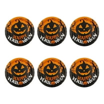 Dongrere 7-inch Halloween Plates 6Pcs Round Disposable Plates for Party, Orange Pumpkin Print