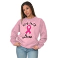 thumbnail image 4 of Hope Faith love Breast Cancer Ribbon Women Crewneck Sweatshirt Brisco Brands S, 4 of 6