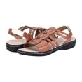 thumbnail image 4 of Domuza Womens Orthopedic Sandals Arch Support Flat Wedge Sandals Wide Non Slip Slip on Hiking Shoes Beach 2026 New Orthopedic Shoes Brown 7（EU-38）, 4 of 6