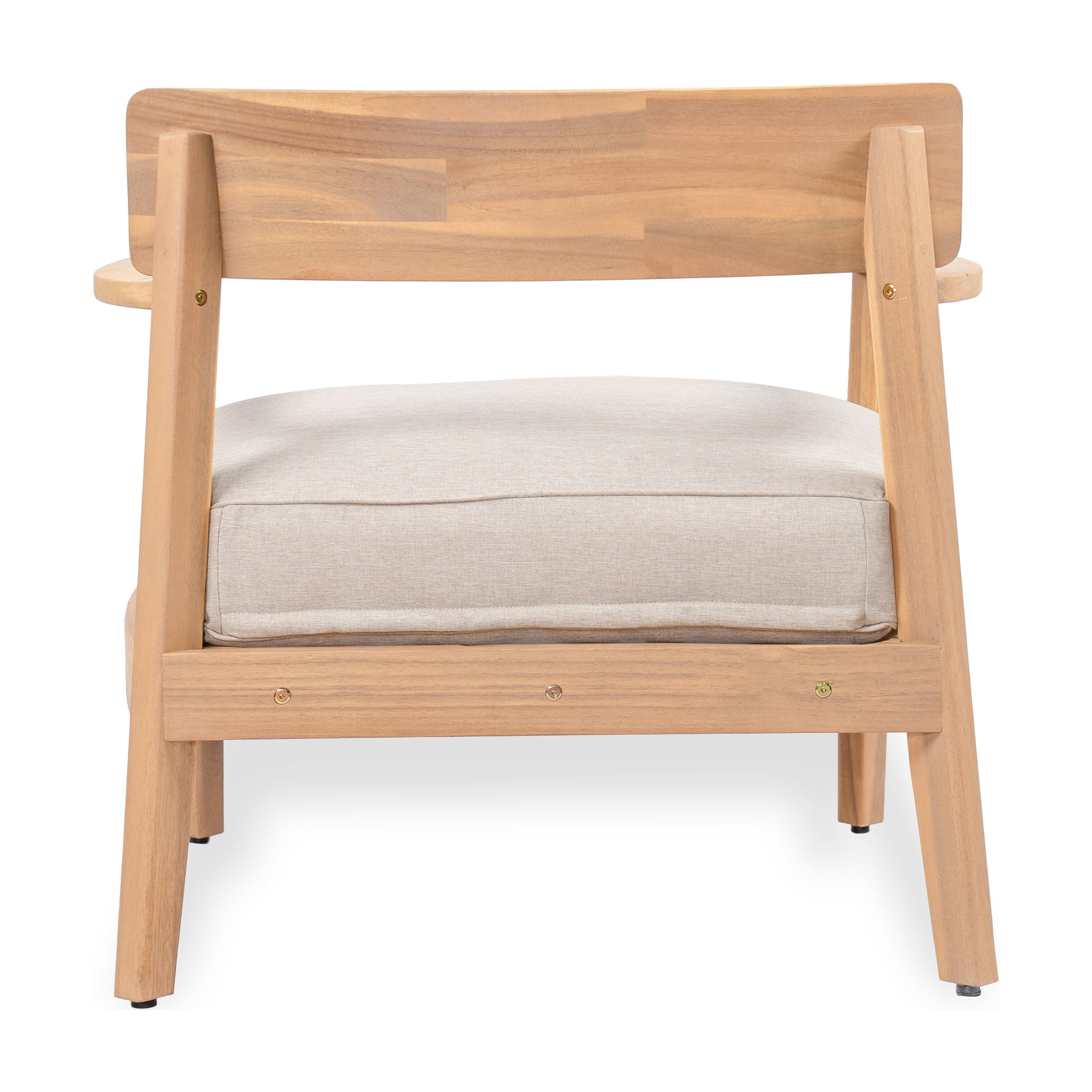 Acacia Wood Club Chair with Seat Cushion for Patio Garden Deck, Teak