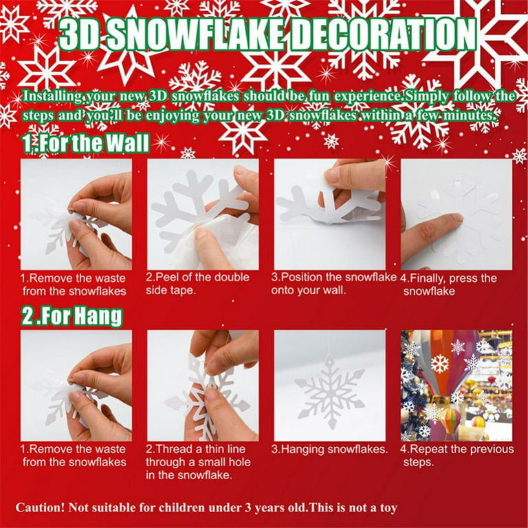 24PCS Snowflake Christmas Decorations, 3D Large White Paper Snowflakes  Garland Hanging Snow Flakes for Winter Wonderland Christmas Party  Decorations Holiday New Year Home Decor, Antiquewhite(Argent Silver) -  Besslly Home Furnishings Sale