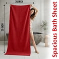 thumbnail image 2 of RIVERSIDE 2 Pack Oversized Bath Sheets 35x70 Soft Quick Dry 600 GSM Ribbed Cotton Towels - Red/Hunter Green, 2 of 8