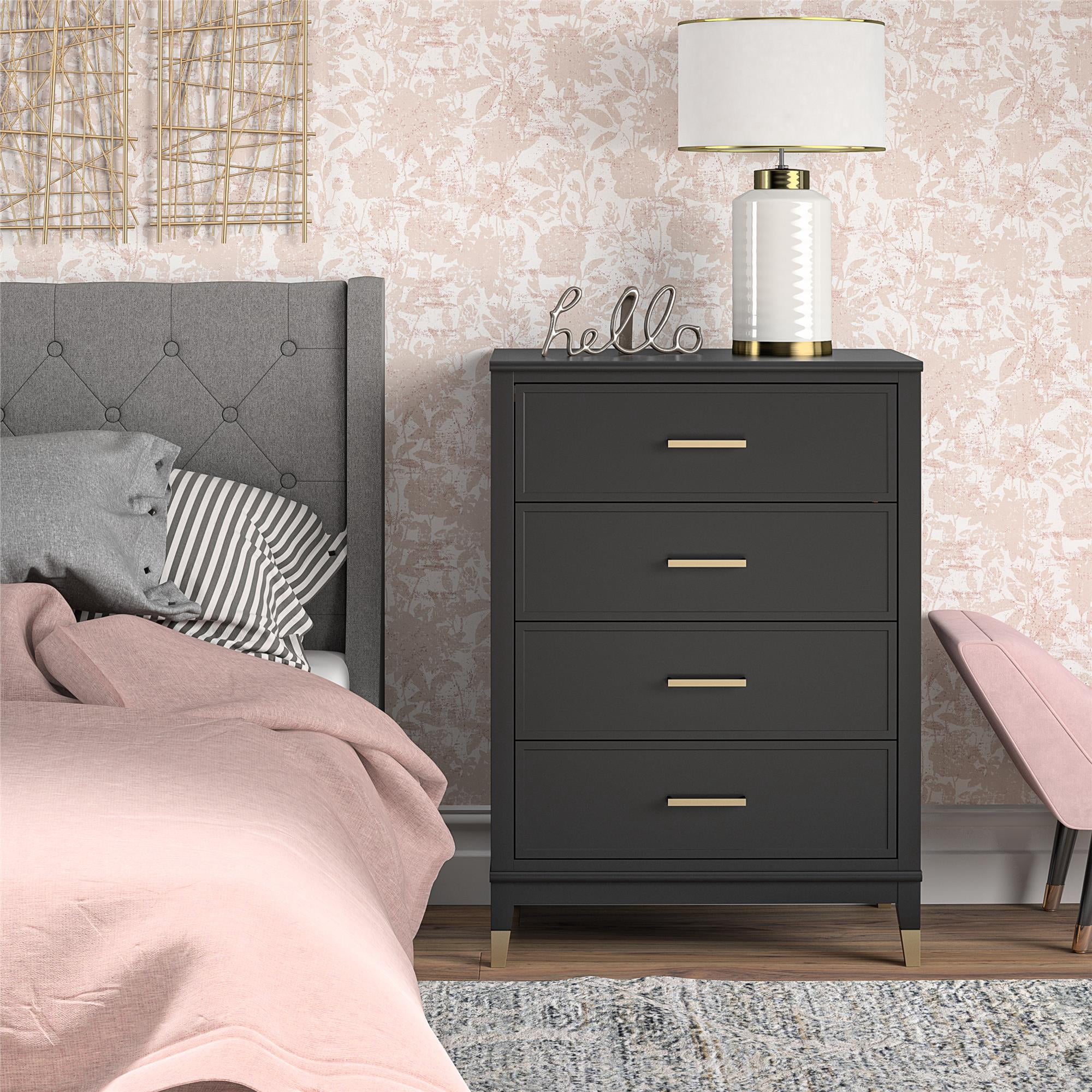 westerleigh dresser grey CosmoLiving by Cosmopolitan Westerleigh 4-Drawer Dresser, Graphite Gray