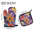thumbnail image 2 of Yayeee Oven Mitts and Pot Holder Set of 2 Heat Resistant Kitchen Gloves Baking Hot Pad, Colorful Painted Flowers Pattern, 2 of 5