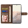 thumbnail image 5 of Dteck Compatible with for Google Pixel 6 Pro Case 2021, Flip Wallet Leather Shockproof Case with Card Slot and Kickstand Cover with Wrist Strap for Google Pixel 6 Pro 5G, Brown, 5 of 5