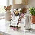 thumbnail image 6 of DefiDgd Hollow-out Butterfly Style Wooden Phone Stand,Desktop Cellphone Holder,Stable Support Bracket for Smartphones,Decorative Desk Accessory for Home Office(Brown), 6 of 7