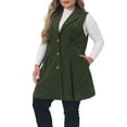 thumbnail image 4 of Agnes Orinda Women' s Plus Size Vest Single Breasted Casual Sleeveless Pocket Outerwear Long Vest Jacket, 4 of 5