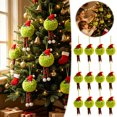 thumbnail image 4 of Plush Christmas Tree Rope Ornament, Decorative Ball Pendant for Holiday Tree Table and Indoor Party Decor, Festive Seasonal Accent Green, 4 of 6