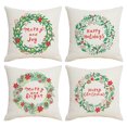 thumbnail image 1 of 4 fundas de almohada navideñas con texto "Happy New Year", para decoración del hogar YX1014-1, 1 of 8