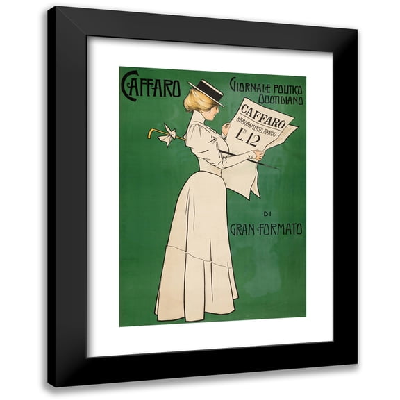 Aleardo Villa 11x14 Black Modern Framed Museum Art Print Titled - Caffaro, First Newspaper of Genoa (1898)