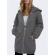 thumbnail image 5 of Sudadera con Capucha y Cremallera para Mujer, Estilo Oversize, de Forro , Larga, Informal, para Otoño, con Bolsillo Gris Oscuro M, 5 of 9