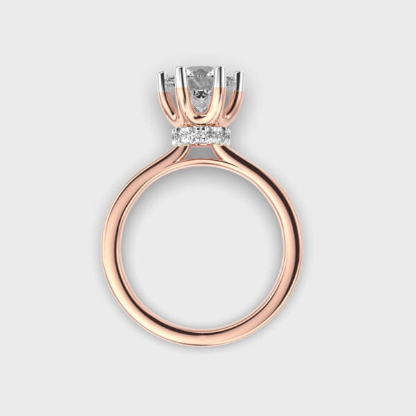3 Carat Unique Round Cut IGI Certified Lab Grown Diamond Anniversary Ring for Ladies in 10K Rose Gold | Solitaire Diamond Rings for Ladies | Size 9 by Diamond-Capitals