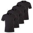 thumbnail image 1 of s.Oliver Camiseta para hombre, pack de 4 - Básica, cuello redondo, algodón, lisa Negro S (Small), 1 of 5