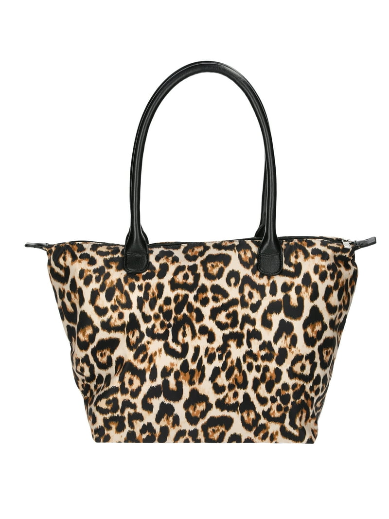 No Boundaries Women's Tote Bag, Natural Leopard - Walmart.com