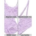 thumbnail image 5 of Floral Lace Sheer Mesh Corset Bodysuit Tops for Women V-Neck Spaghetti Strap Cami Tops Sleeveless Teddy Bustier Corset Top Romper Nightclub, 5 of 7
