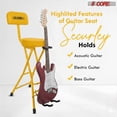 thumbnail image 6 of Guitar Stool with Backrest, Foldable Padded Chair 3.15" Thick Seat, Built-in Guitar Neck Rest & Foot Rest, Heavy Duty 350 lb Capacity, 6 of 7