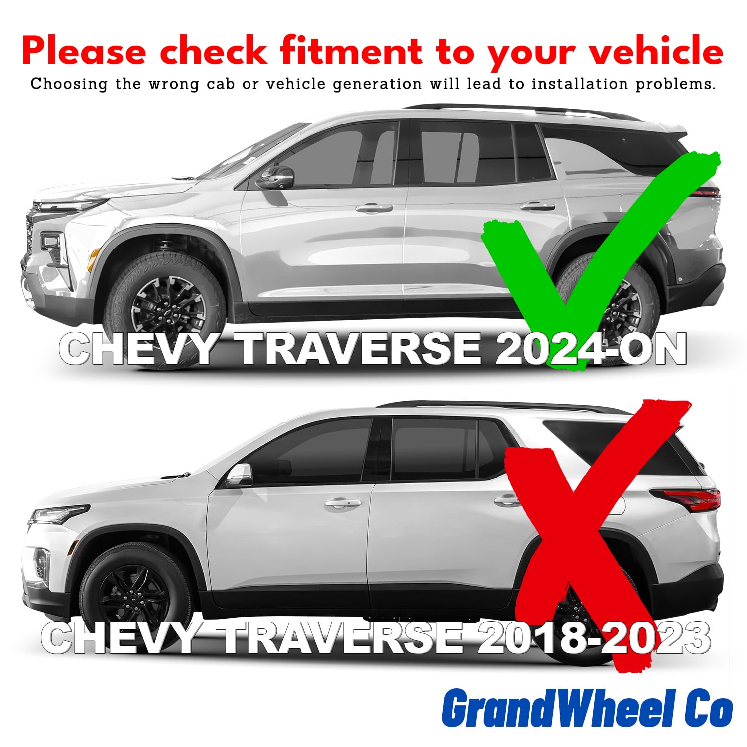 GrandWheel Co Window Deflectors Smoke Tinted In-channel Side Window Vent Visor Deflectors Rain Guards Compatible with Chevrolet (Chevy) Traverse 2024-2026 - 4 pcs. GW0997