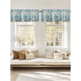 thumbnail image 3 of Spring Flower Window Valance, White Daisies Floral Blue Wood Texture 2 Pack Decorative Curtain for Small Windows, Light Filtering Valance with 3” Rod Pocket, 42"W x 12"L, 3 of 9