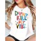 thumbnail image 2 of Creative English Colorful Atmosphere Pattern Printed Women'S Fashionable Round Neck Short Sleeve, Simple Casual Sports T-Shirt, Comfortable Summer Top for Women During Holidays., 2 of 8