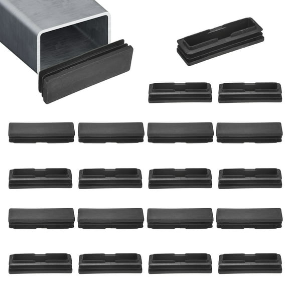 Uxcell 20-Pack Tubing End Caps, 3 x 1 Inch Plastic Rectangle Hole Plugs Inserts for Chair Leg/Bar Stool