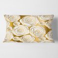thumbnail image 2 of Designart Golden Floral III' Mid-Century Modern Throw Pillow - 12x20, 2 of 2