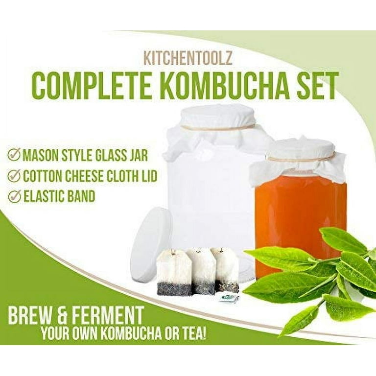 Kombucha Jars Pack of 2 (1 Gallon Glass Jars with BPA-Free Lids) - Bucha  Brewers