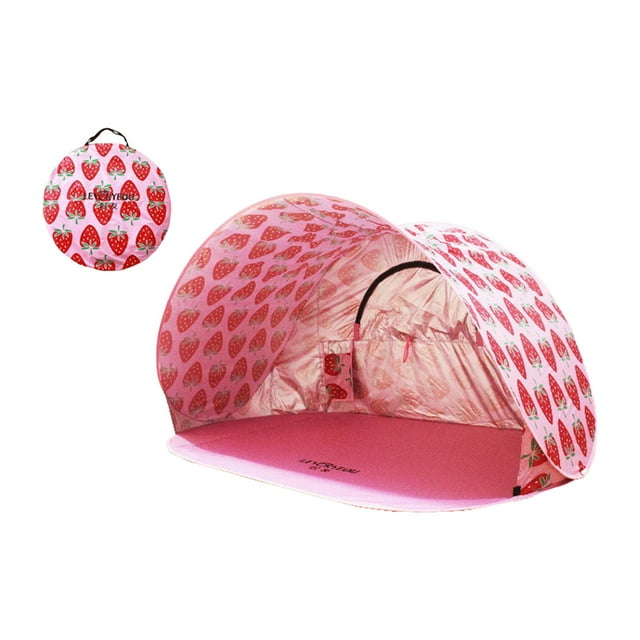 Beach Tent, Sun Shelter Tent, Automatic for 3-4 Person Instant Shade Sun Shelter Pink Strawberry
