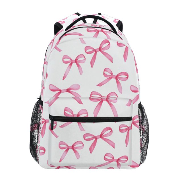 Mochila ALAZA con lazos rosas para niños y adolescentes, mochila de 40 cm