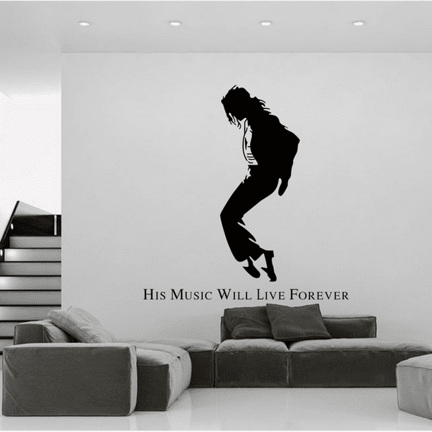 Michael Jackson Removable Vinyl Es Wall Decals Diy Stickers Murals For Kids Room Living Bedroom Decoration Black 22 52inchs Com - Michael Jackson Wall Decals