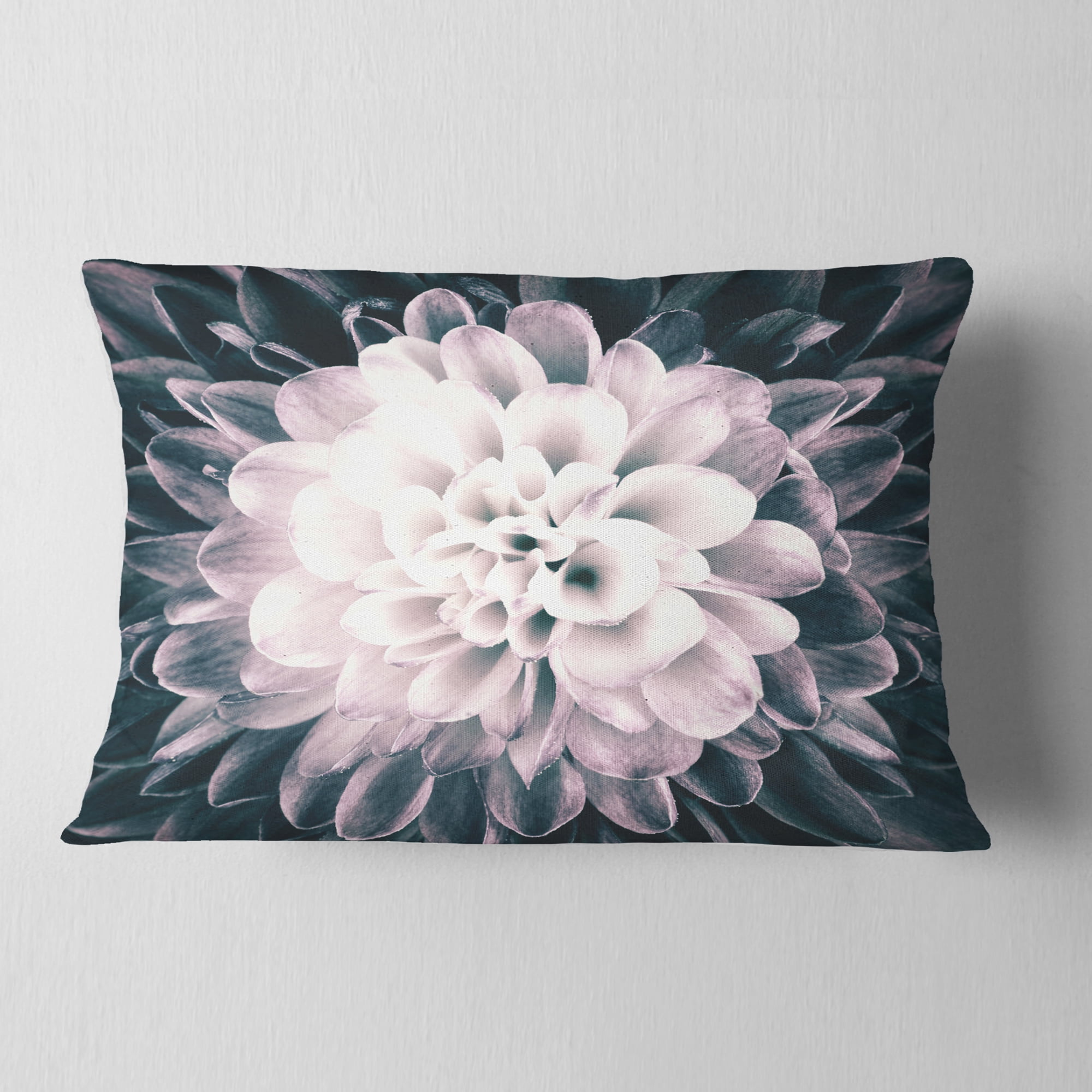 Designart Macro Chrysanthemum Flower - Flowers Throw Pillowwork - 12x20