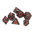 thumbnail image 1 of Juego de Dados poliédricos Yuxing Metal huecos con patrón en forma de corazón 7 Uds, 1 of 5