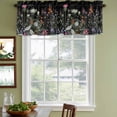 thumbnail image 3 of Spring Floral Curtain Valances for Windows, Kitchen Valance Window Treatments Panel 2 Pack, Black Farmhouse Botanical Watercolor Rod Pocket Short Curtains for Bathroom Bedroom 42 x 18 Inch, 3 of 8