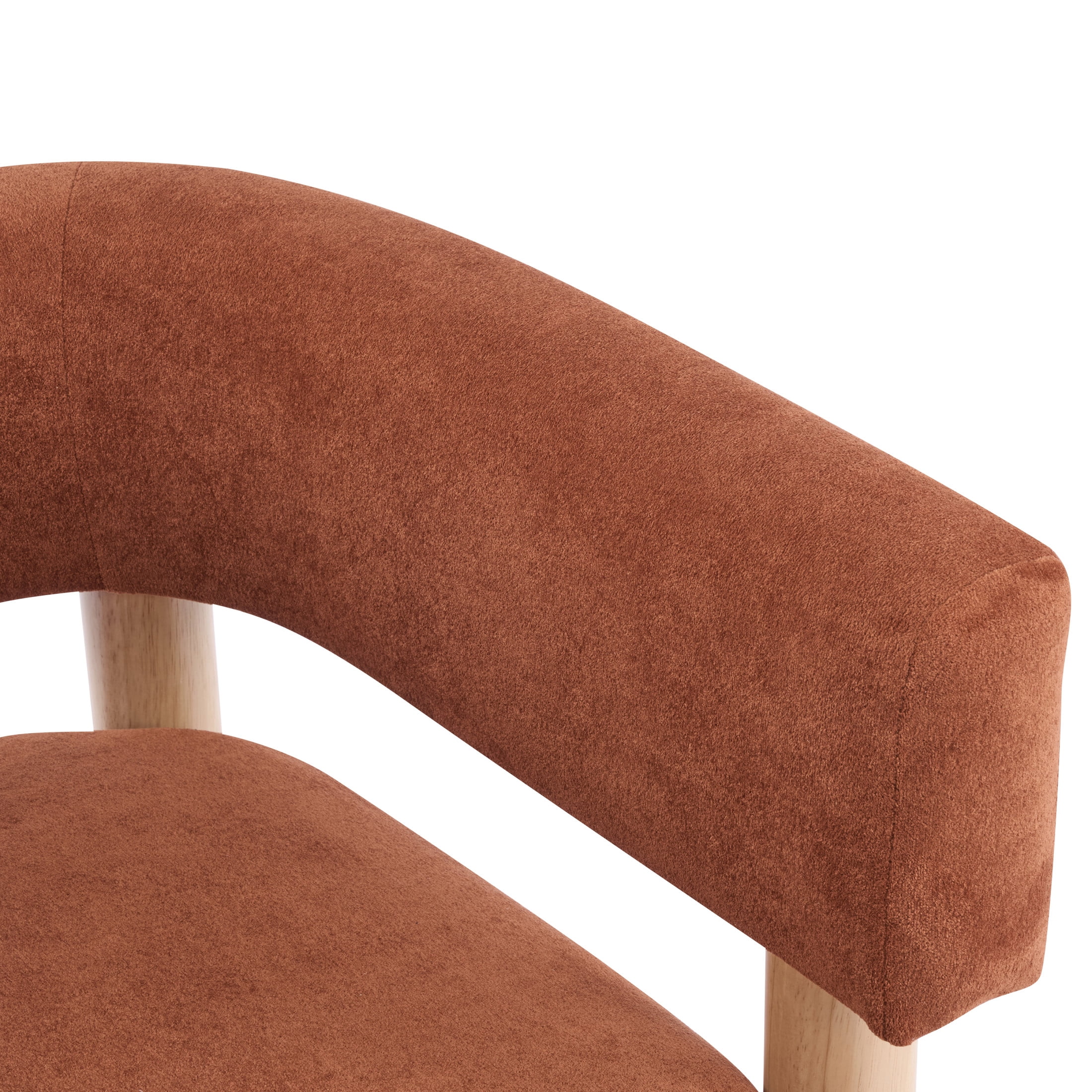 Christopher Knight Home Modern Boucle Upholstered Accent Chair, Lounge Chair with Solid Wood Legs, Burnt Orange, Set of 2
