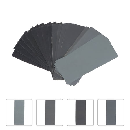 LABSERRON 42 Pcs Assorted Grit Sandpaper for Wood Furniture Smoothing Yellow Paper