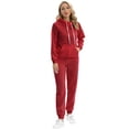 thumbnail image 4 of Xmarks Womens Two Piece Outfits Casual Sweatsuits Solid Tracksuit Jogging Sweat Suits Matching Jogger Hoodie Pants Set, 4 of 6
