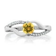thumbnail image 2 of Gem Stone King 0.67 Ct Round Yellow Citrine 925 Sterling Silver Ring (Size 8), 2 of 2