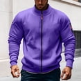 thumbnail image 5 of Migroa Full Zip Long Sleeve Sweatshirt Coat, Men's Full Zip Long Sleeve Sweatshirt Jacket, Casual Sporty Outerwear Coat, Loose Fit for Fall Winter Running Gym Casual Sporty Jacket Men Running, Gym,, 5 of 7