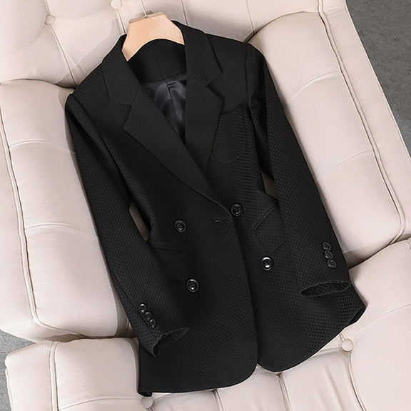 uublik Womens Blazers Dressy Casual Work Office Blazer Stretch Lapel Collar Long Sleeve Jacket Suit Blazer Black Clothes