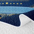 thumbnail image 5 of Manfei Vintage Bald Eagle Twin Quilt Set,Gold Leaves Twin Coverlet Set,2-Piece, 5 of 7