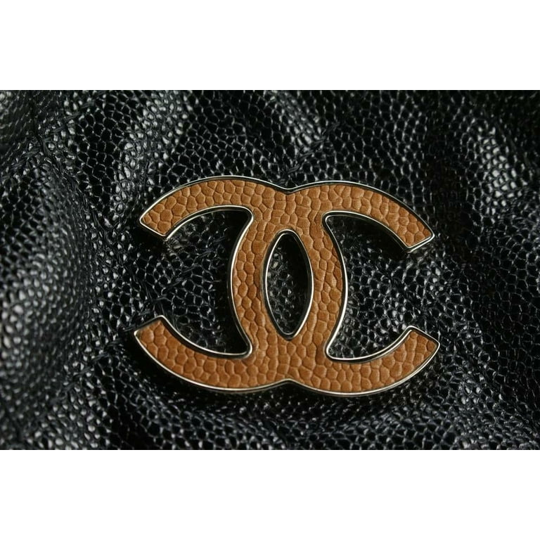 Chanel XL Black Quilted Caviar Leather Cocomark Drawstring Hobo