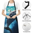 thumbnail image 4 of Kdxio Ice Blue Ocean Cute Dolphin Apron with Pockets Adjustable Kitchen Aprons for Men Women Waterproof Aprons for Cooking,Drawing,Crafting, Baking Household Cleaning, 4 of 8