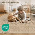 thumbnail image 4 of ODIKA 8'x10' Beige Medallion Floral Traditional Style Washable Area Rug Intricate Symmetrical Botanical Motifs With Decorative Framework for Living Room, Under Sectional, Family , Durable, Non-Slip, 4 of 7